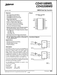 CD4518BMS datasheet: Radiation Hardened CMOS Dual Up Counters CD4518BMS