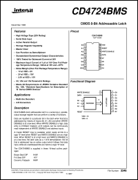 CD4724BMS datasheet: Radiation Hardened CMOS 8-Bit Addressable Latch CD4724BMS