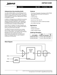 HSP48410/883 datasheet: Histogrammer/Accumulating Buffer HSP48410/883