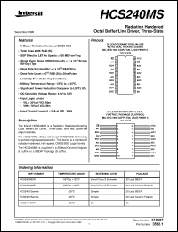 HCS240MS datasheet: Radiation Hardened Octal Buffer/Line Driver, Three-State HCS240MS