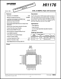 HI1176 datasheet: 8-Bit, 20 MSPS, Flash A/D Converter HI1176