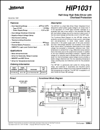 HIP1031 datasheet: Half Amp High Side Driver with Overload Protection HIP1031