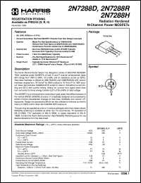 2N7288H datasheet: Radiation Hardened N-Channel Power MOSFETs 2N7288H