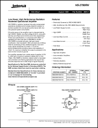 HS-2700RH datasheet: Low Power, High Performance Radiation Hardened Operational Amplifier HS-2700RH
