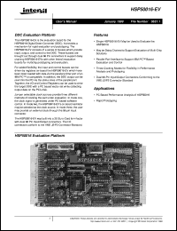 HSP50016-EV datasheet: DDC Evaluation Platform, Users Manual HSP50016-EV