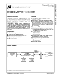 DP83891VQM datasheet: Gig PHYTER 10/100/1000M [Preliminary] DP83891VQM