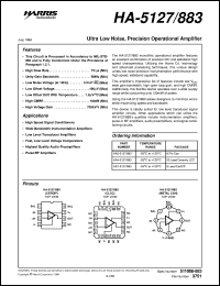 HA-5127/883 datasheet: Ultra Low Noise, Precision Operational Amplifier HA-5127/883