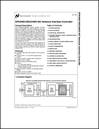 DP8390DV datasheet: NIC Network Interface Controller DP8390DV