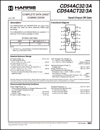 CD54ACT32F3A datasheet: Quad 2-Input OR Gate CD54ACT32F3A