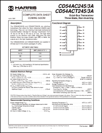 CD54AC245F3A datasheet: Octal-Bus Transceiver Three-State, Non-Inverting CD54AC245F3A