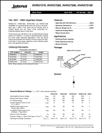 RHRG7570 datasheet: 75A, 700V - 1000V Hyperfast Diode RHRG7570