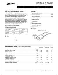 RHRG3040 datasheet: 30A, 400V - 600V Hyperfast Diodes RHRG3040