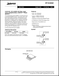 RF1K49092 datasheet: 3.5A/2.5A, 12V, Avalanche Rated, Logic Level, Complementary LittleFET<sup>TM</sup> Enhancement Mode Power MOSFET RF1K49092
