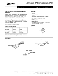 RFP15P06 datasheet: 15A, 60V, 0.150 Ohm, P-Channel Power MOSFETs RFP15P06