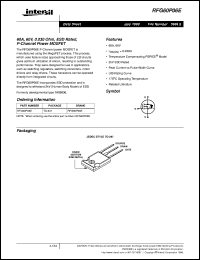 RFG60P06E datasheet: 60A, 60V, 0.030 Ohm, ESD Rated, P-Channel Power MOSFET RFG60P06E