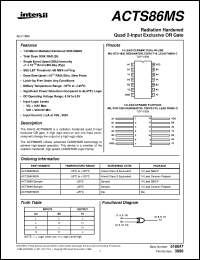 ACTS86MS datasheet: Radiation Hardened Quad 2-Input Exclusive OR Gate ACTS86MS