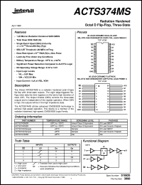 ACTS374MS datasheet: Radiation Hardened Octal D Flip-Flop, Three-State ACTS374MS