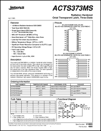 ACTS373MS datasheet: Radiation Hardened Octal Transparent Latch, Three-State ACTS373MS
