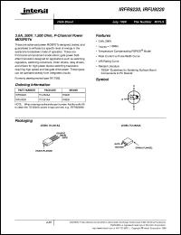 IRFR9220 datasheet: 3.6A, 200V, 1.500 Ohm, P-Channel Power MOSFETs IRFR9220