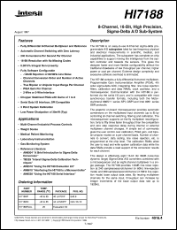 HI7188 datasheet: 8-Channel, 16-Bit, High Precision, Sigma-Delta A/D Sub-System HI7188