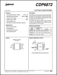 CDP6872 datasheet: Low Power Crystal Oscillator CDP6872