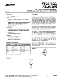 FSL9130D datasheet: 5A, -100V, 0.680 Ohm, Rad Hard, SEGR Resistant, P-Channel Power MOSFETs FSL9130D