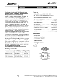 HS-1135RH datasheet: Radiation Hardened, High Speed, Low Power Current Feedback Amplifier with Programmable Output Limiting HS-1135RH