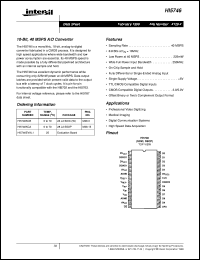 HI5746 datasheet: 10-Bit, 40 MSPS A/D Converter HI5746