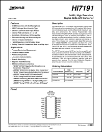 HI7191 datasheet: 24-Bit, High Precision, Sigma Delta A/D Converter HI7191