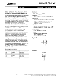 FSL9110R datasheet: 2.5A, -100V, 1.30 Ohm, Rad Hard, SEGR Resistant, P-Channel Power MOSFETs FSL9110R