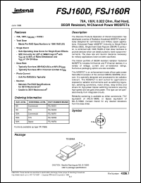 FSJ160R datasheet: 70A, 100V, 0.022 Ohm, Rad Hard, SEGR Resistant, N-Channel Power MOSFETs FSJ160R