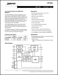 HC5503 datasheet: Low Cost 24V SLIC For PABX / Key Systems HC5503