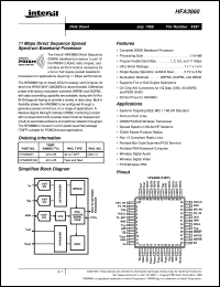 HFA3860 datasheet: 11 Mbps Direct Sequence Spread Spectrum Baseband Processor HFA3860