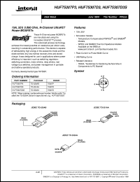 HUF75307D3 datasheet: 15A, 55V, 0.090 Ohm, N-Channel UltraFET Power MOSFETs HUF75307D3