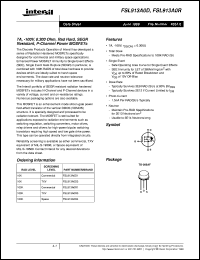 FSL913A0D datasheet: 7A, -100V, 0.300 Ohm, Rad Hard, SEGR Resistant, P-Channel Power MOSFETs FSL913A0D