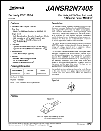 JANSR2N7405 datasheet: 25A, 100V, 0.070 Ohm, Rad Hard,  N-Channel Power MOSFET JANSR2N7405