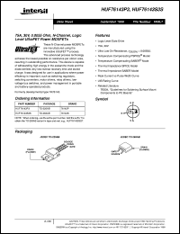 HUF76143S3S datasheet: 75A, 30V, 0.0055 Ohm, N-Channel, Logic Level UltraFET Power MOSFETs HUF76143S3S