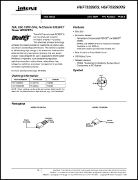 HUF75329D3S datasheet: 20A, 55V, 0.026 Ohm, N-Channel UltraFET Power MOSFETs HUF75329D3S