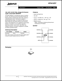 HP4410DY datasheet: 10A, 30V, 0.0135 Ohm, Single N-Channel, Logic Level Power MOSFET HP4410DY