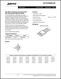 HGTG20N60C3D datasheet: 45A, 600V, UFS Series N-Channel IGBT with Anti-Parallel Hyperfast Diode HGTG20N60C3D