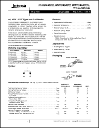 RHRD440CC datasheet: 4A, 400V - 600V Hyperfast Dual Diodes RHRD440CC