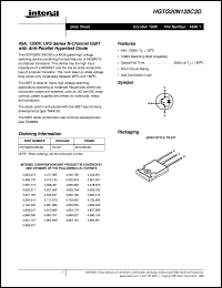 HGTG20N120C3D datasheet: 45A, 1200V, UFS Series N-Channel IGBT HGTG20N120C3D