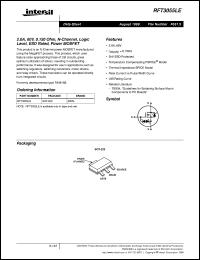 RFT3055LE datasheet: 2.0A, 60V, 0.150 Ohm, N-Channel, Logic Level, ESD Rated, Power MOSFET RFT3055LE