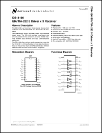 DS14196WMX datasheet: EIA/TIA-232 5 Driver x 3 Receiver DS14196WMX