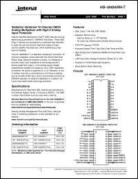 HS-1840ARH-T datasheet: Radiation Hardened 16 Channel CMOS Analog Multiplexer with High-Z Analog Input Protection FN4589 HS-1840ARH-T