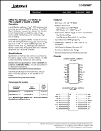 CD4504BT datasheet: CMOS Hex Voltage Level Shifter for TTL-to-CMOS or CMOS-to-CMOS Operation CD4504BT