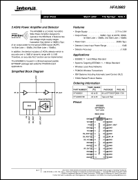 HFA3983 datasheet: 2.4GHz Power Amplifier and Detector HFA3983