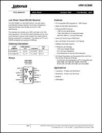 HIN14C89E datasheet: Low Power Quad RS-232 Reciever HIN14C89E