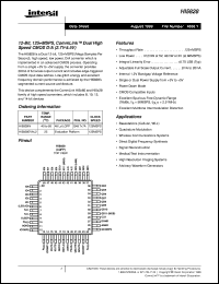 HI5828 datasheet: 12-Bit, 125+MSPS, CommLink HI5828