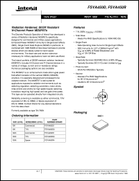 FSYA450R datasheet: Radiation Hardened, SEGR Resistant N-Channel Power MOSFETs FSYA450R